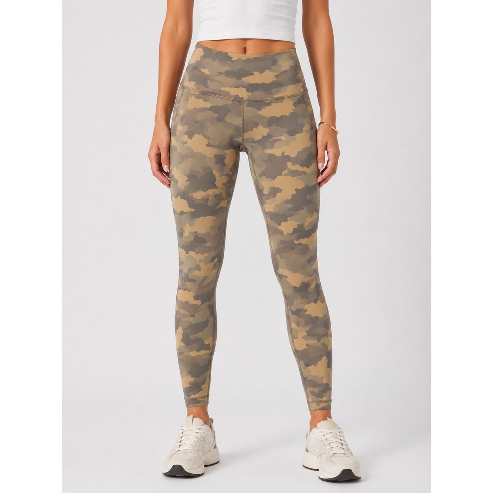Lululemon Align High Rise Pant Camo Brier Rose Multi Yoga Leggings Tan 10